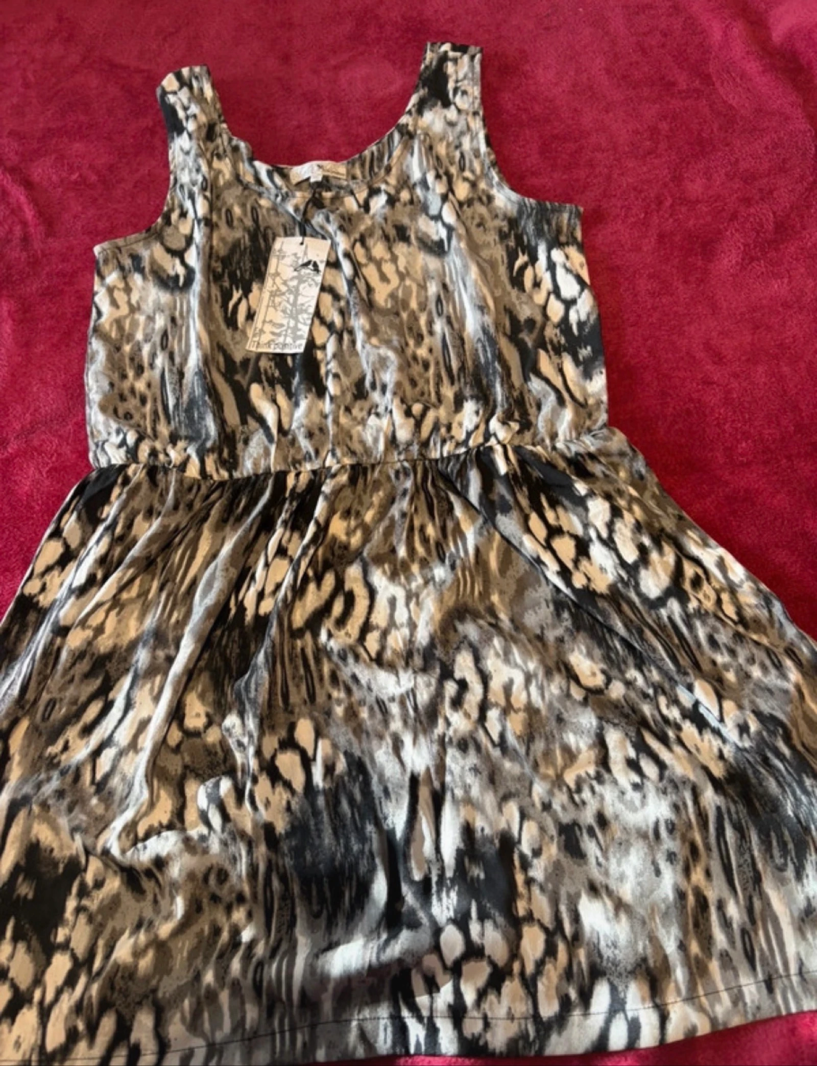 Vestido Think Positive animal print leopardo robe dress jurk XL BNWT – photo 2
